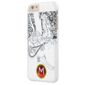 ロマンス/ロマンチック愛好家白黒レッドモノグラム Case-Mate iPhoneケース (裏面左)