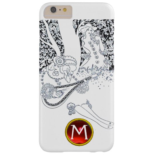 ロマンス/ロマンチック愛好家白黒レッドモノグラム Case-Mate iPhoneケース (裏面)