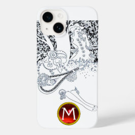 ロマンス/ロマンチック愛好家白黒レッドモノグラム Case-Mate iPhone 14ケース