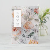 *~ロマンスAR26花QR RSVPヴィンテージウェディング 招待状 (スタンド正面)