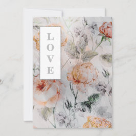 *~ロマンスAR26花QR RSVPヴィンテージウェディング 招待状