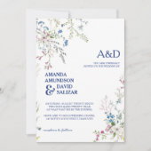 ロマンチエレガントックで優美な花結婚の香り 招待状 (正面)