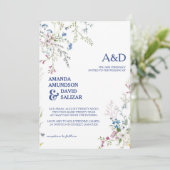 ロマンチエレガントックで優美な花結婚の香り 招待状 (スタンド正面)