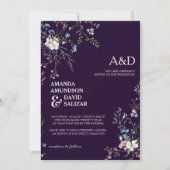 ロマンチエレガントックで優美な花結婚の香り 招待状 (正面)