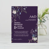 ロマンチエレガントックで優美な花結婚の香り 招待状 (スタンド正面)