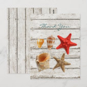 ロマンチエレガントックなシーシェルビーチ結婚式感謝していユー ポストカード (正面/裏面)