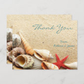 ロマンチエレガントックなシーシェルビーチ結婚式感謝していユー ポストカード (正面/裏面)
