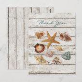 ロマンチエレガントックなシーシェルビーチ結婚式感謝していユー ポストカード (正面/裏面)