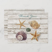 ロマンチエレガントックなシーシェルビーチ結婚式感謝していユー ポストカード (正面/裏面)