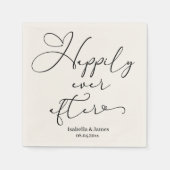 ロマンチエレガントックなベージュ色の後ずっと楽し結婚く スタンダードカクテルナプキン (正面)