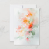 ロマンチエレガントックな水の色のフローラ結婚の返信 出欠カード (裏面)