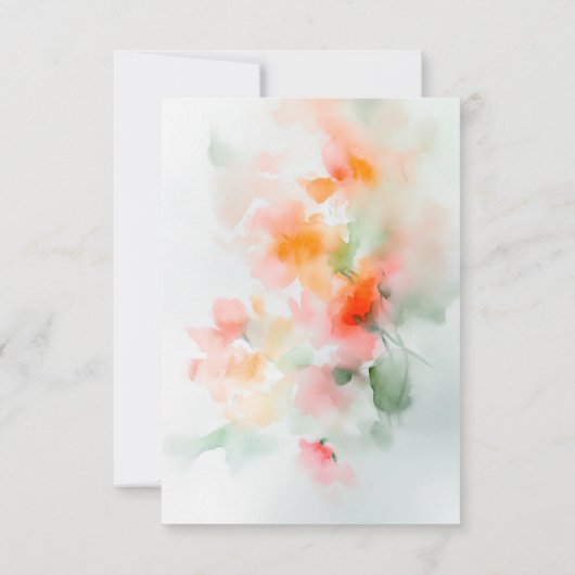 ロマンチエレガントックな水の色のフローラ結婚の返信 出欠カード (裏面)