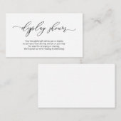 ロマンチエレガントックデザイン、黒、ディスプレイシャワー エンクロージャーカード (正面/裏面)