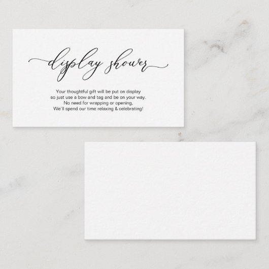 ロマンチエレガントックデザイン、黒、ディスプレイシャワー エンクロージャーカード (正面/裏面)