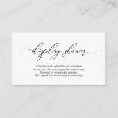 ロマンチエレガントックデザイン、黒、ディスプレイシャワー エンクロージャーカード (正面)