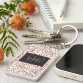 ロマンチエレガントックバラ金ゴールドバラパターン画像 キーホルダー (正面右)