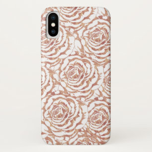 ロマンチエレガントックバラ金ゴールドバラパターン画像 iPhone X ケース