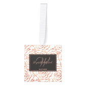 ロマンチエレガントックバラ金ゴールド結婚バラデザイン キューブオーナメント (正面)