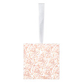 ロマンチエレガントックバラ金ゴールド結婚バラデザイン キューブオーナメント (右)