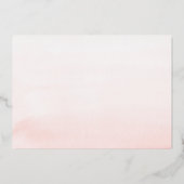 ロマンチエレガントックピンクの花と緑結婚の香り 箔招待状 (裏面)