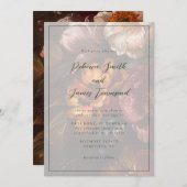 ロマンチエレガントックファインアート絵画フローラ結婚ズ 招待状 (正面/裏面)