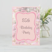 ロマンチエレガントックフレームブーケ85th誕生日 招待状 (スタンド正面)