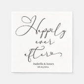ロマンチエレガントックホワイトの後ずっと楽しく結婚過ごす スタンダードカクテルナプキン (正面)