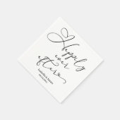 ロマンチエレガントックホワイトの後ずっと楽しく結婚過ごす スタンダードカクテルナプキン (角)