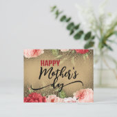 ロマンチエレガントックヴィンテージバラハッピーマザーズデイ ポストカード (スタンド正面)