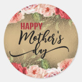 ロマンチエレガントックヴィンテージバラハッピーマザーズデイ ラウンドシール (正面)