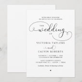 ロマンチエレガントック書の結婚台本のinvita 招待状 (正面/裏面)