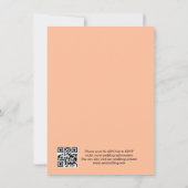 ロマンチエレガントック書道桃結婚のQRコード 招待状 (裏面)