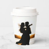 ロマンチエレガントック書道結婚写真 紙コップ (裏面)