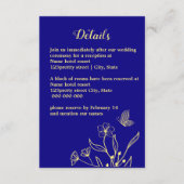 ロマンチエレガントック王室のな金ゴールドの花結婚青 エンクロージャーカード (正面)