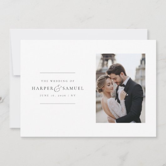 ロマンチエレガントック2フォト結婚ズ 招待状 (正面)