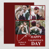 ロマンチエレガントャレンティネスのカップル4写真 シーズンカード (正面/裏面)