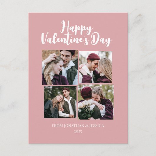 ロマンチエレガントャレンティネスのカップル4写真 シーズンポストカード (正面)