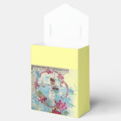 ロマンチカエレガントな結婚式ピンクジェムモノグラムイエロー フェイバーボックス (オープン)