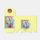 ロマンチカエレガントな結婚式ピンクジェムモノグラムイエロー フェイバーボックス (折り畳みなし)