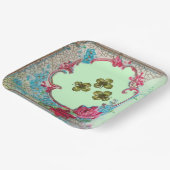 ロマンチカ セントパトリックデイのシャムロックとローズの花束 ペーパープレート (傾斜あり)