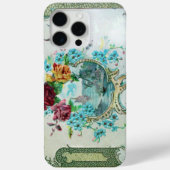 ロマンチカ/バラ、青い花と鳥の白 Case-Mate iPhoneケース (裏面)