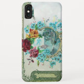 ロマンチカ/バラ、青い花と鳥の白 Case-Mate iPhoneケース (裏面)