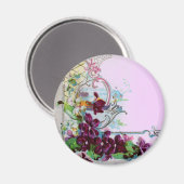 ロマンチカ フラワースワール パンジー 紫 リラックマ マグネット (正面/裏面)