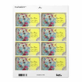 ロマンチカ、フローラビーチ結婚式モノグラムイエロー ラベル (フルシート)