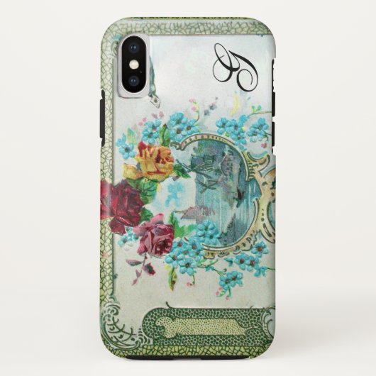ロマンチカ フローラル モノグラム ローズと空飛ぶ鳥 Case-Mate iPhoneケース (裏面)