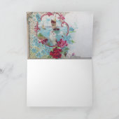 ロマンチカ、ブルーレッドピンクフローラバラホワイト鳩 シーズンカード (内部)