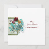 ロマンチカ/ホワイトドーブ、ローズ フローラル ウェディング モノグラム 案内状 (裏面)