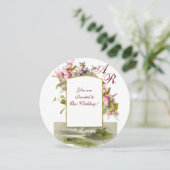 ロマンチカ モノグラム , ピンク シクラメン, フラワル 招待状 (スタンド正面)