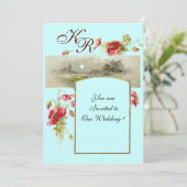 ロマンチカ モノグラム / ポピー,赤,緑, 青 招待状 (スタンド正面)