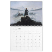 ロマンチシズムの絵画で有名な芸術的画家 カレンダー (1月 2026)